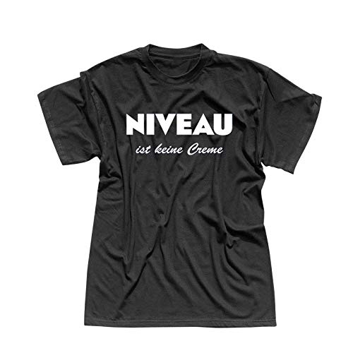 T-Shirt Niveau ist Keine Creme Spruch Humor Fun-Shirt 13 Farben Herren XS - 5XL Haut Creme Logo witzig lustig Party feiern Malle, Größe:3XL, Farbe:schwarz - Logo Weiss von Jimmys Textilfactory