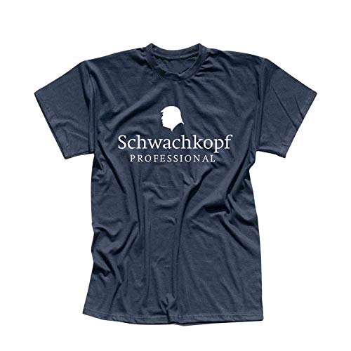 T-Shirt Schwachkopf Professional Donald Trump Präsident 13 Farben Herren XS-5XL USA Fake-News Party Feier Kostüm Obama Clinton Bush, Größe:L, Farbe:Navy - Logo Weiss von Jimmys Textilfactory