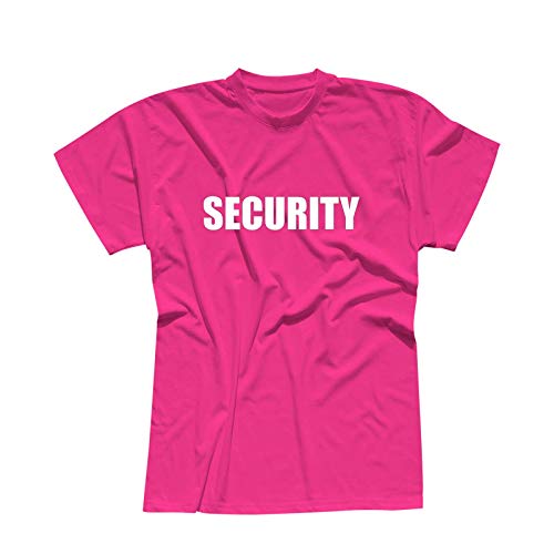 T-Shirt Security Sicherheitsdienst Party Sicherheit 13 Farben Herren XS - 5XL Türsteher Verkleidung Kostüm feiern Malle Karneval Fasching, Größe:3XL, Farbe:pink - Logo Weiss von Jimmys Textilfactory