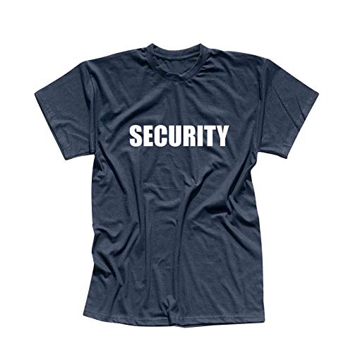 T-Shirt Security Sicherheitsdienst Party Sicherheit 13 Farben Herren XS - 5XL Türsteher Verkleidung Kostüm feiern Malle Karneval Fasching, Größe:L, Farbe:Navy - Logo Weiss von Jimmys Textilfactory