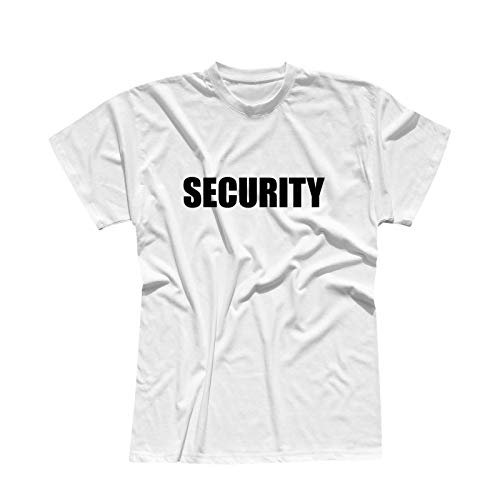 T-Shirt Security Sicherheitsdienst Party Sicherheit 13 Farben Herren XS - 5XL Türsteher Verkleidung Kostüm feiern Malle Karneval Fasching, Größe:L, Farbe:Weiss - Logo schwarz von Jimmys Textilfactory