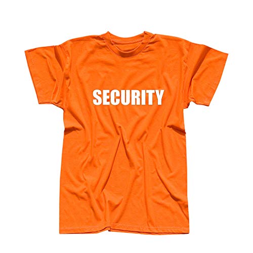 T-Shirt Security Sicherheitsdienst Party Sicherheit 13 Farben Herren XS - 5XL Türsteher Verkleidung Kostüm feiern Malle Karneval Fasching, Größe:L, Farbe:orange - Logo Weiss von Jimmys Textilfactory
