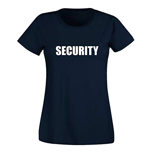 T-Shirt Security Sicherheitsdienst Party Sicherheit 15 Farben Damen XS - 3XL Türsteher Verkleidung Kostüm feiern Malle Karneval Fasching, Größe:L, Farbe:Navy - Logo Weiss von Jimmys Textilfactory