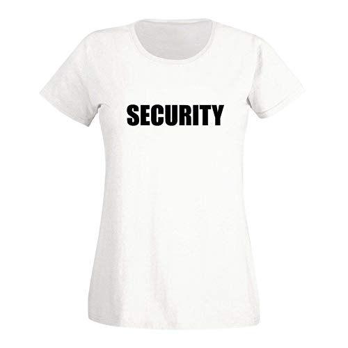 T-Shirt Security Sicherheitsdienst Party Sicherheit 15 Farben Damen XS - 3XL Türsteher Verkleidung Kostüm feiern Malle Karneval Fasching, Größe:XL, Farbe:Weiss - Logo schwarz von Jimmys Textilfactory