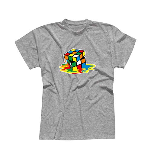 T-Shirt Sheldon Würfel Big Bang Theory 80er Cube Nerd 13 Farben Herren XS-5XL Rätsel Puzzle Logik Geduldspiel Retro-Shirt Vintage Style, Größe:2XL, Farbe:hellgrau von Jimmys Textilfactory