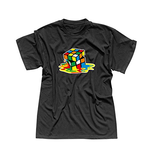 T-Shirt Sheldon Würfel Big Bang Theory 80er Cube Nerd 13 Farben Herren XS-5XL Rätsel Puzzle Logik Geduldspiel Retro-Shirt Vintage Style, Größe:L, Farbe:schwarz von Jimmys Textilfactory