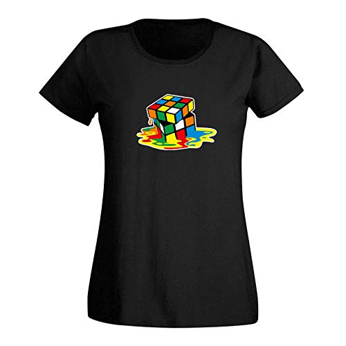 T-Shirt Sheldon Würfel Big Bang Theory 80er Cube Nerd 15 Farben Damen XS-3XL Rätsel Puzzle Logik Geduldspiel Retro-Shirt Vintage Style, Größe:M, Farbe:schwarz von Jimmys Textilfactory