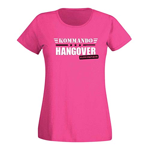 T-Shirt #läuf't Jeans Logo Lookalike Parodie Fun-Shirt 15 Farben Damen XS - 3XL läuft lustige Sprüche Satire Humor Markenlogo Alternative, Größenauswahl:2XL, Farbe:pink/Fuchsia von Jimmys Textilfactory