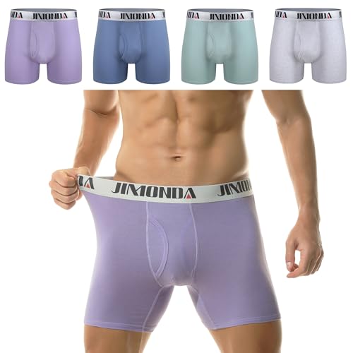 Jimonda Boxershorts Herren 4er Pack Baumwolle Unterhosen Männer Ohne Kratzenden Zettel Weiche Elastisch Unterwäsche Boxer,Light XL von Jimonda