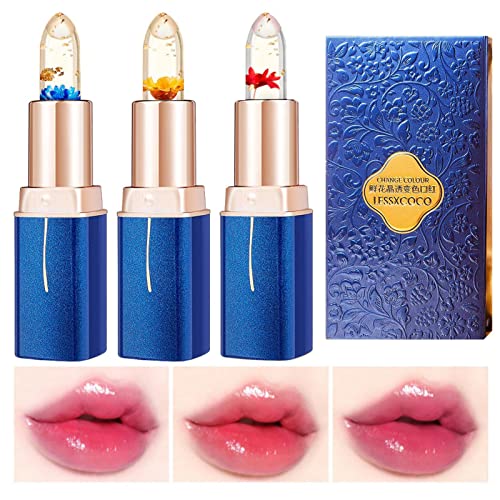 Farbwechselnder Lippenbalsam,Transparenter Blumen-Lippenstift Temperaturempfindlich | Frauen-Antihaft-Farbwechsel-Lippenstift-Make-up für sexy Lippen Jimtuze von Jimtuze