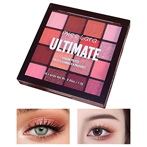 Lidschatten-Palette Make-up - 16-farbige, matt -Lidschattenpalette - Langanhaltende, mischbare Lidschatten-wasserdichte Schönheitskosmetik Jimtuze von Jimtuze