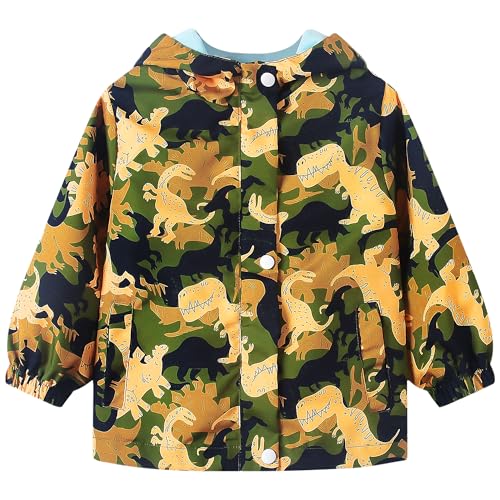 JinBei Softshelljacke Jungen Kinder Wasserdicht Camouflage Regenjacke Windjacke Atmungsaktive Übergangsjacke Jacke mit Weichesfütterung Kapuzenjacke Wanderjacke Outdoorjacke für 9 10 Jahre von JinBei