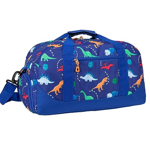 JinBeryl Kinder-Reisetasche für Jungen, ideal für Reisen, Wochenende, Schulübungen, Blau, Dinosaurier von JinBeryl