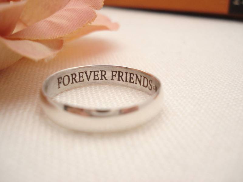 sterling Silber Ring 6mm Band ... Benutzerdefinierte Gravierbar Ring, Eternity Best Friends Versprechen von JinMadeJewelry