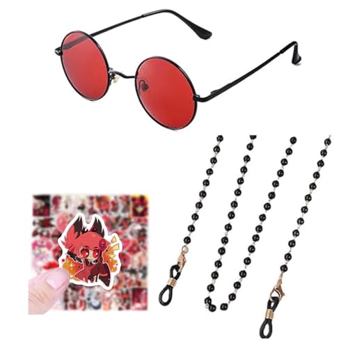 JinYu Alast. Aufkleber Aufkleber Brille Anime Alast. Brille mit Kette Cosplay Kostüm Prop von JinYu
