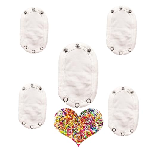 JinYu Bodysuit Extender Onesie Extenders Jumpsuit Extend Body Extender Push Button Baby Weiß 100 buntes Haarband von JinYu