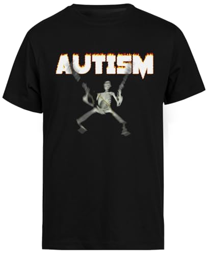 Autism Skeleton Meme Schwarzes T-Shirt Mit Kurzen Ärmeln Für Herren von Jinbetee