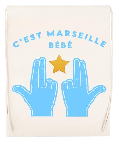 Cest Marseille Beige Sporttasche Wiederverwendbarer Sportsack aus Baumwolle von Jinbetee