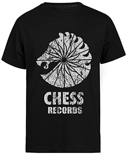 Chess Records Schwarzes T-Shirt Mit Kurzen Ärmeln Für Herren von Jinbetee