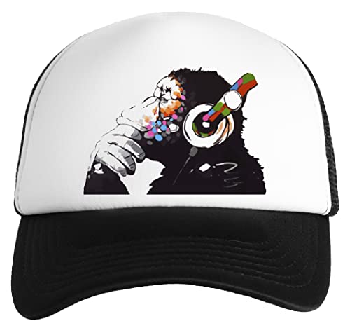 Jinbetee Banksy Banksy Dj Monkey Thinker Weiße Kinder Baseball Cap Unisex Snapback von Jinbetee