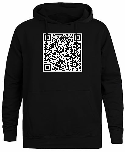 Jinbetee Rick Roll Qr Schwarzer Kapuzenpullover Unisex Hoodie von Jinbetee