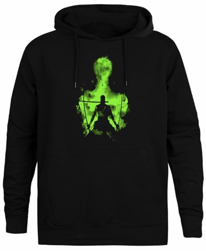 Jinbetee Roronoa Zoro-Logo Schwarzer Kapuzenpullover Unisex Hoodie von Jinbetee