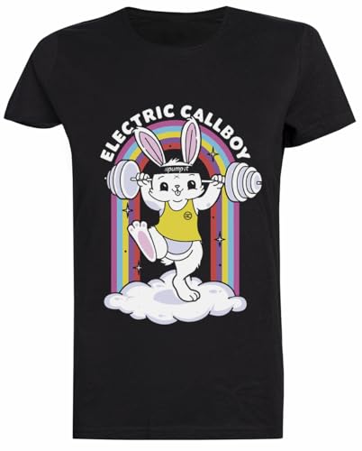 Pump It Bunny Schwarzes Frauen-T-Stück Kurzarm-T-Shirt von Jinbetee