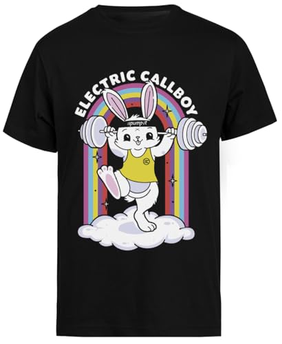 Pump It Bunny Schwarzes T-Shirt Mit Kurzen Ärmeln Für Herren von Jinbetee
