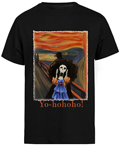 Schrei Soul King Brook Yo-Hohoho! Schwarzes T-Shirt Mit Kurzen Ärmeln Für Herren von Jinbetee