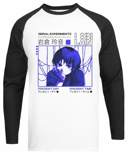 Serial Experiments Lain Darker Weißes Unisex-Baseball-T-Shirt Schwarzes Ärmel-T-Shirt von Jinbetee