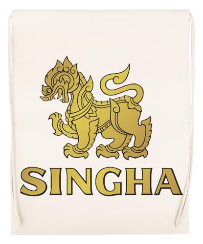 Singha for Fans Beige Sporttasche Wiederverwendbarer Sportsack aus Baumwolle von Jinbetee