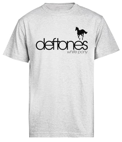 White Pony Graues Kurzarm-T-Shirt für Herren von Jinbetee