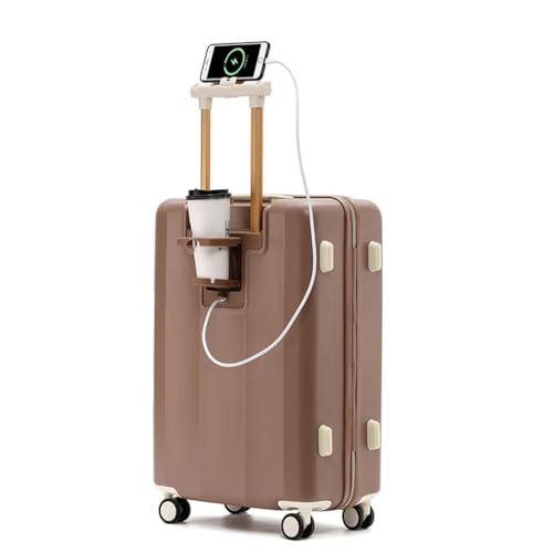 JingYi Store Multifunktionale Passwortbox Modisches Gepäck Haushalts-Trolley Damen-Boarding-Koffer Koffer Mit Großem Fassungsvermögen(Brown,20in) von JingYi Store