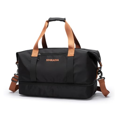 JingYi Store Kurzstrecken-Reisetaschen Handtaschen Mit Großem Fassungsvermögen Leichte Gepäcktaschen Businesstaschen Für Geschäftsreisen Boardingtaschen(Black) von JingYi Store