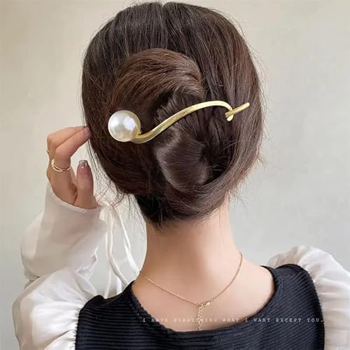 Ins Style Elegante Haarnadel, Schmetterling Haarspange, Trendige Perle Französische Haarspangen für Lange Dicke Haare, Anti-Rutsch Haarnadeln für Mädchen Damen Ins Style Elegante Haarnadel, Schmetterling Haarspange, Trendige Perle Französische Haarspangen für Lange Dicke Haare, Anti-Rutsch Haarnadeln für Mädchen Damen von JingYueHT