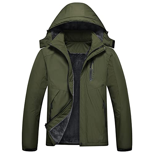 Jingangjin Herren Mountain Wasserdichte Skijacke Winter Windbreaker Warm Hooded Snowboard Regenmantel Jacken, armee-grün, Large Jingangjin Herren Mountain Wasserdichte Skijacke Winter Windbreaker Warm Hooded Snowboard Regenmantel Jacken, armee-grün, Large von Jingangjin