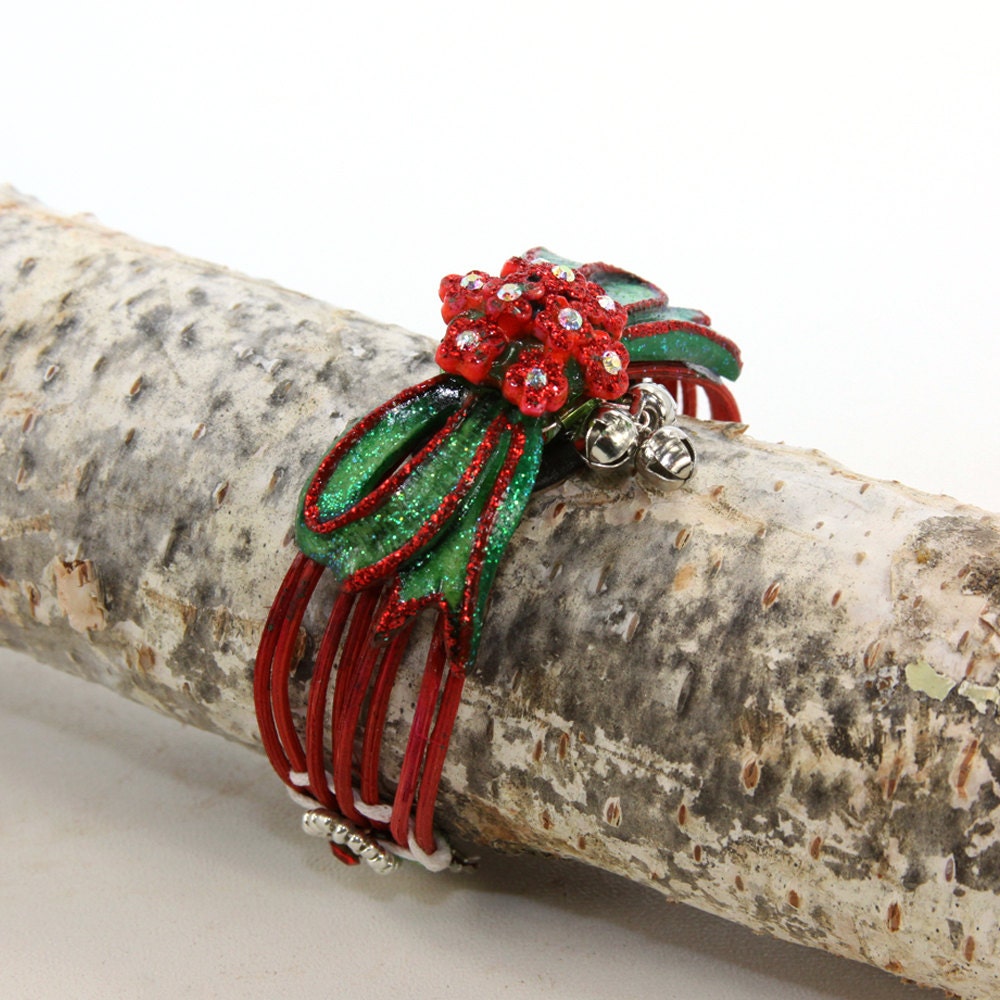 Red Reed Manschette Jingle Bell Armband Jb187 von Jinglebirds
