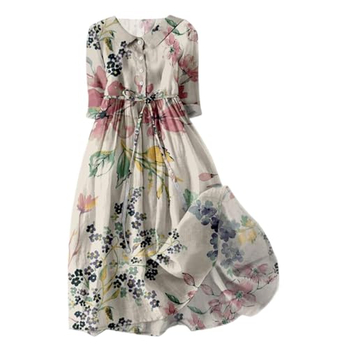 Spitzenkleid Damen Sale Sommerkleid Damen Freizeit Lockere Strandkleid Damen Sommer Casual Mode Floral Gedruckt Sommerkleid Damen Lang Maxikleid Damen Sommer Abendkleider Sommerkleid Kurz Sale von Jingmcdy