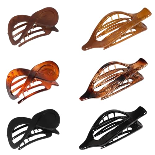 Flache Haarspangen für Damen, 6 Stück, horizontal, nicht rutschend, Bananen-Clips, Kopfbedeckungszubehör, bequeme Haare für Damen Flache Haarspangen für Damen, 6 Stück, horizontal, nicht rutschend, Bananen-Clips, Kopfbedeckungszubehör, bequeme Haare für Damen von Jingmiger