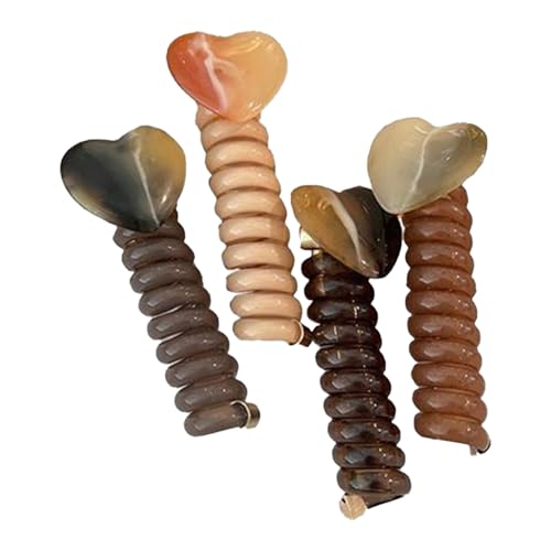 Haargummis ohne Beschädigungen, Haarbinder für Frauen | gewickelter Schwanzhalter ohne Beschädigung – 4 x Set flexibler Draht für Kostüme für Frauen Mädchen Teens Styling Ausrüstung von Jingmiger