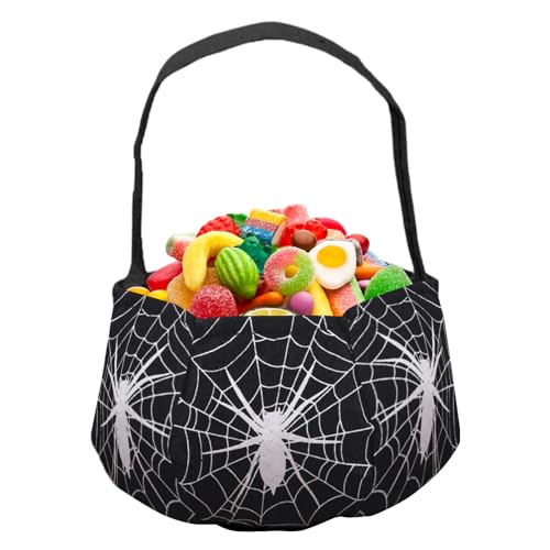 Halloween Süßigkeiten Taschen, Wiederverwendbare Süßigkeitentüten Mit Griffen, Großes Fassungsvermögen Gruseliger Halloween-Süßigkeiten-Organizer, Partymitgebsel für Freunde, Männer, und Mädchen von Jingmiger