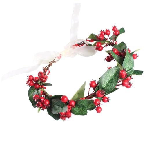 Holly Berry Headset, Berry-Haarbänder, Weihnachtshaarkranz, künstliche Blätter, Strandhaarkranz für Frauen, Foto-Requisiten von Jingmiger
