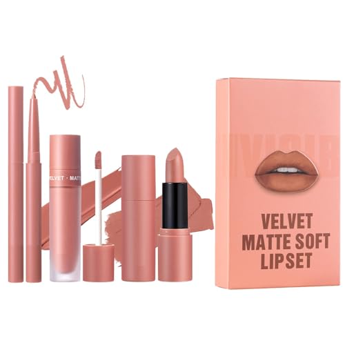 Lip Liner & Lipstick Set | Matte Lipgloss Lipstick - 3 Long Lasting Lip Liner Pencil Set, Velvet Color Lip Liner Set Natural Makeup for Lev Lip Liner & Lipstick Set | Matte Lipgloss Lipstick - 3 Long Lasting Lip Liner Pencil Set, Velvet Color Lip Liner Set Natural Makeup for Lev von Jingmiger