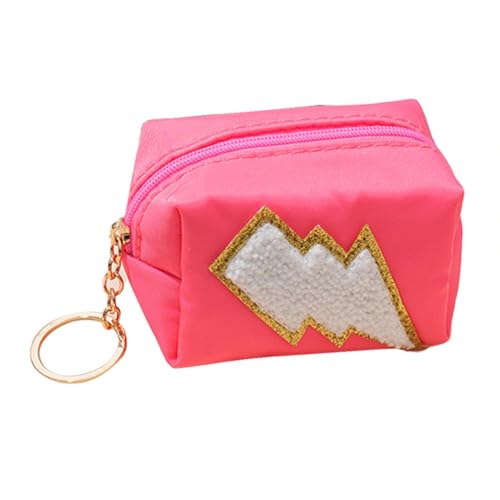 Münzgeldbörse wechseln | Geldbörse für Damen | Handtasche wechseln mit Stickmuster | Niedliche Münztasche, Schlüssel, Schmuck, Pillenaufbewahrung für Frauen, FE, Wassermelone rot X weiß, Se référer au von Jingmiger