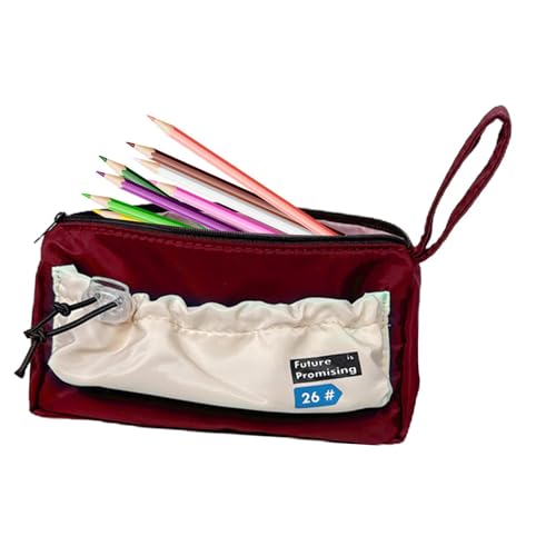 Netter Bleistiftbeutel, Bleistiftkofferbeutel - Leinwand Bleistiftkoffer tragbarer Beutel Kordelkordel | Ästhetische Handheld einfache Stiftbeutel großer Kapazität für Radiergummispitzer klebriger Not von Jingmiger