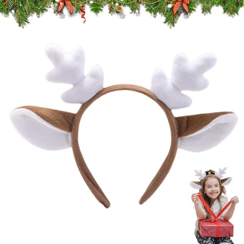 Niedliche Rentier Ohren, Plüsch Hirsch Geweih Stirnband - Plüsch Hirsch Geweih Kostüm für Party | Entzückender hölzerner Kopfschmuck für Halloween, Cosplay Kostüm Zubehör von Jingmiger