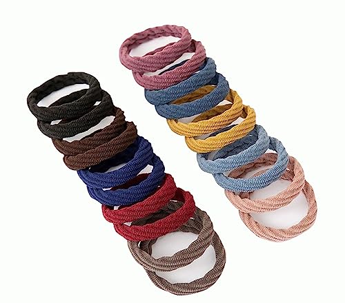 20 PCS dicke nahtlose Haargummis, Damen, Herren, elastische Haargummis, Pferdeschwanzhalter, Haarschmuck, keine Beschädigung für dickes Haar-A01 von Jingyun