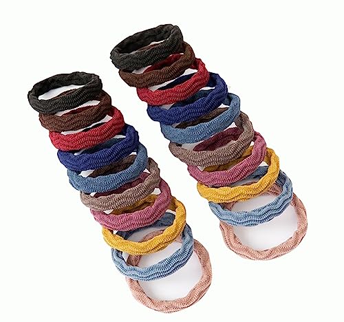 20 PCS dicke nahtlose Haargummis, Damen, Herren, elastische Haargummis, Pferdeschwanzhalter, Haarschmuck, keine Beschädigung für dickes Haar-A02 von Jingyun