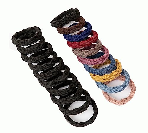 20 PCS dicke nahtlose Haargummis, Damen, Herren, elastische Haargummis, Pferdeschwanzhalter, Haarschmuck, keine Beschädigung für dickes Haar-A05 von Jingyun