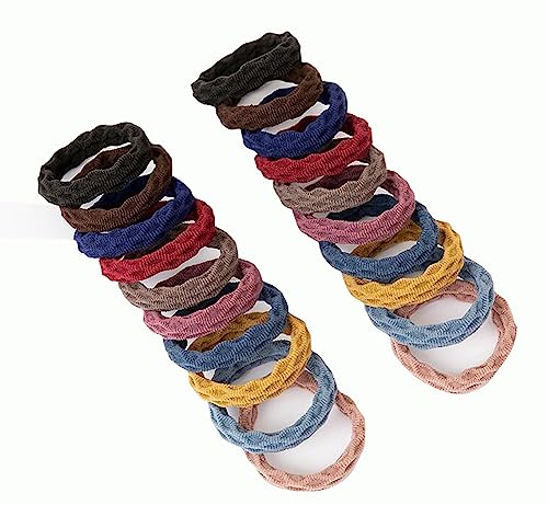 20 PCS dicke nahtlose Haargummis, Damen, Herren, elastische Haargummis, Pferdeschwanzhalter, Haarschmuck, keine Beschädigung für dickes Haar-A06 von Jingyun